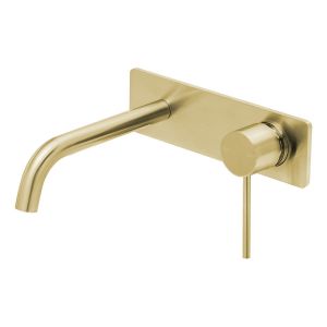 Vivid Slimline SwitchMix Wall Basin / Bath Mixer Set 180mm Fit-Off Kit - Brushed Gold