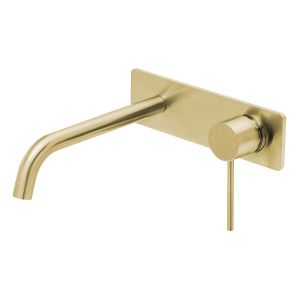 Vivid Slimline SwitchMix Wall Basin / Bath Mixer Set 230mm Fit-Off Kit - Brushed Gold