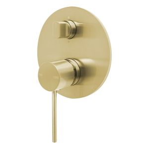Vivid Slimline SwitchMix Shower / Bath Diverter Mixer Fit-Off Kit - Brushed Gold