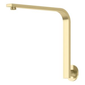 Vivid Slimline High-Rise Shower Arm Round Plate - Brushed Gold