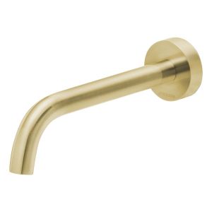 Vivid Slimline Wall Bath Outlet 180mm Curved - Brushed Gold