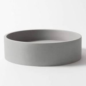 Wirli Cylinder Concrete Vessel Basin - Light Grey